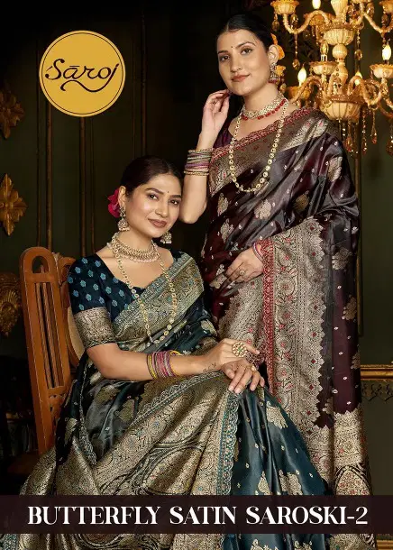 Butterfly Satin Saroski Vol 2 By Saroj Satin Silk Online Wedding Wear Saree Wholesale